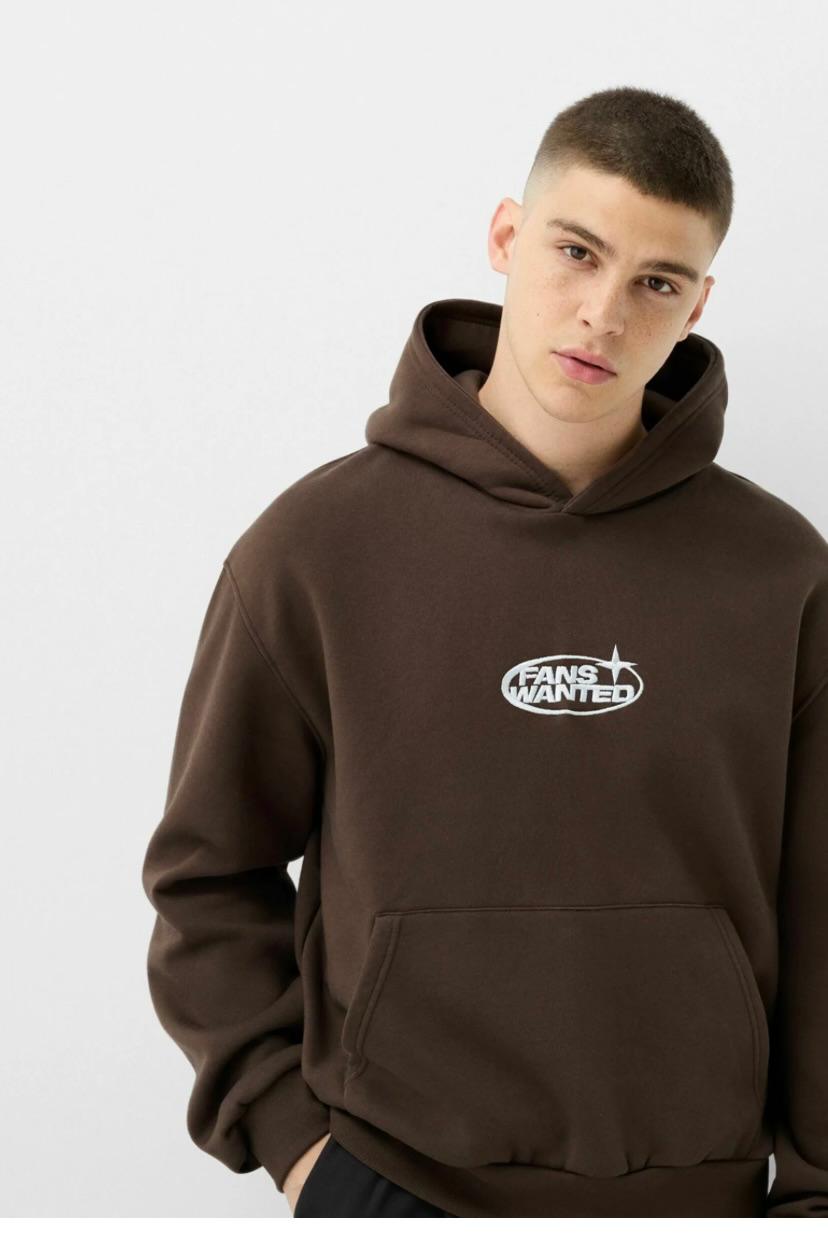 BERSHKA PRINTED HOODIE MEN