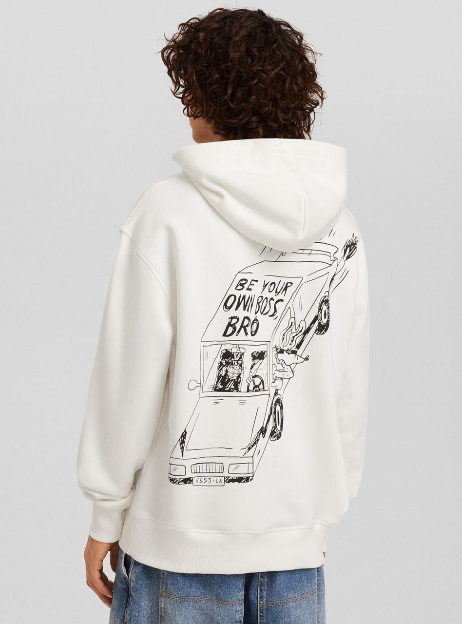 BERSHKA WHITE HOODIE