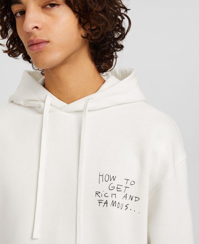 BERSHKA WHITE HOODIE